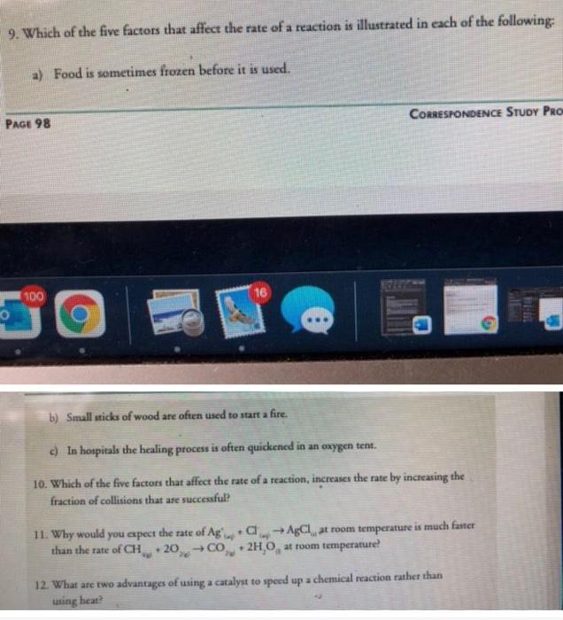 Solved 9. Which of the five factors that affect the rate of | Chegg.com