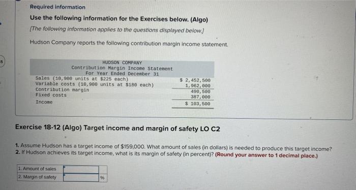 Solved Required Information Use The Following Information | Chegg.com