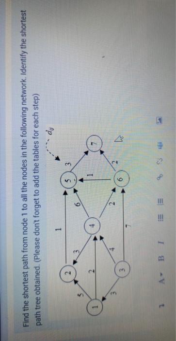 Solved Find the shortest path from node 1 to all the nodes | Chegg.com