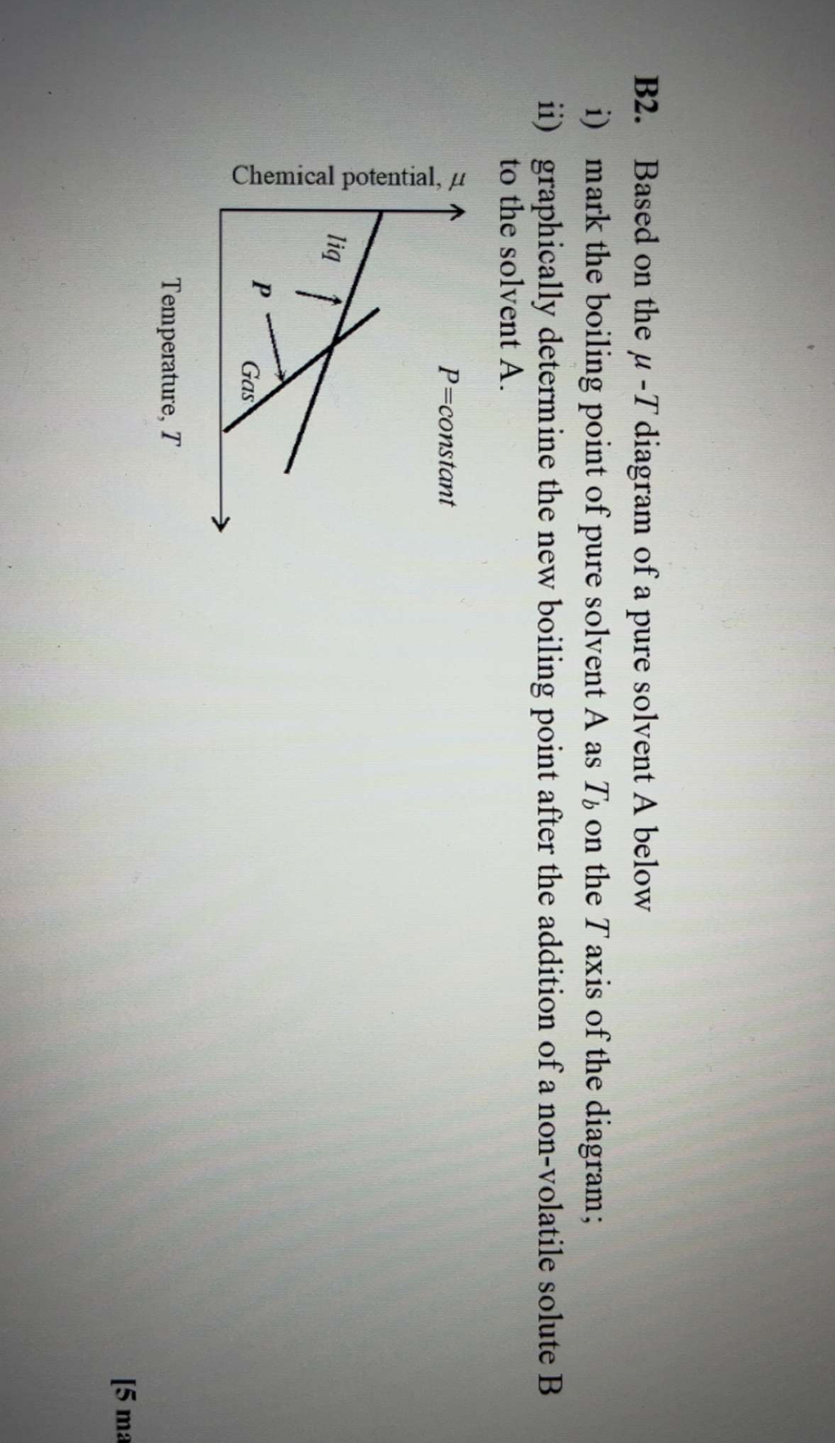 Solved B2. ﻿Based on the μ-T ﻿diagram of a pure solvent A | Chegg.com