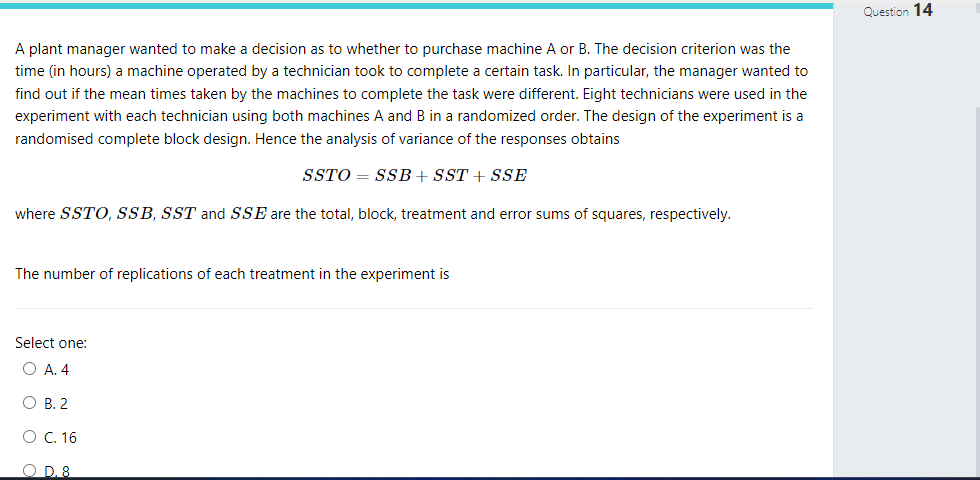 Solved A plant manager wanted to make a decision as to | Chegg.com