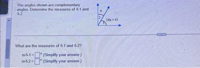 Solved The angles shown are complementary angles. Determine | Chegg.com