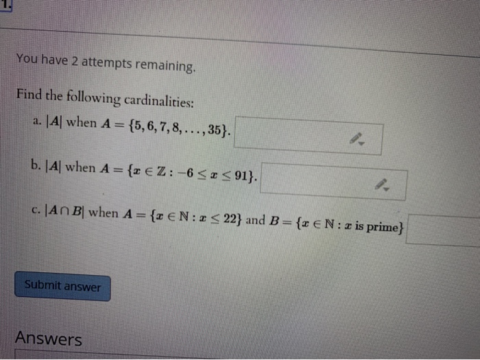 Solved You have 2 attempts remaining, Find the following | Chegg.com