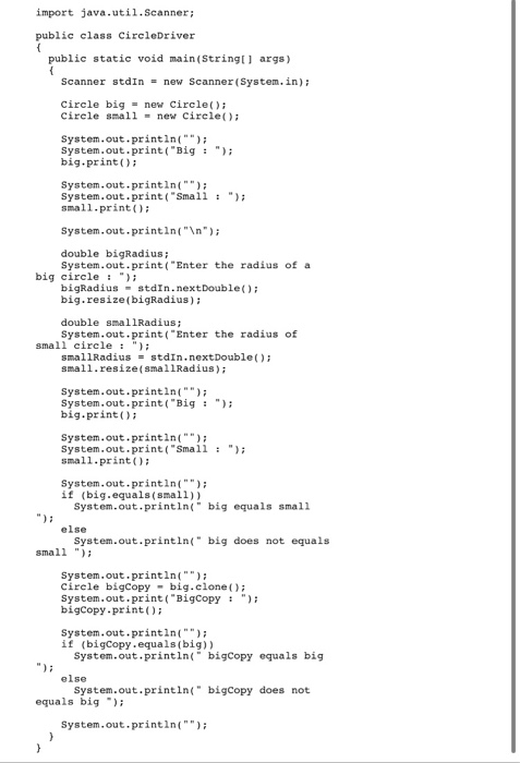 Solved Requirements Circle.java A simple class which models | Chegg.com