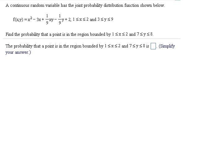 Solved A continuous random variable has the joint | Chegg.com