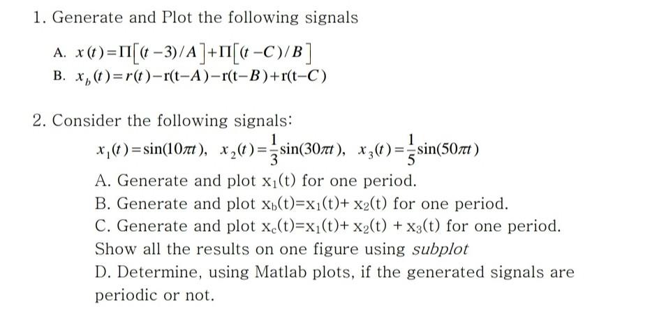 Solved Solve the questions in this assignment using Matlab | Chegg.com