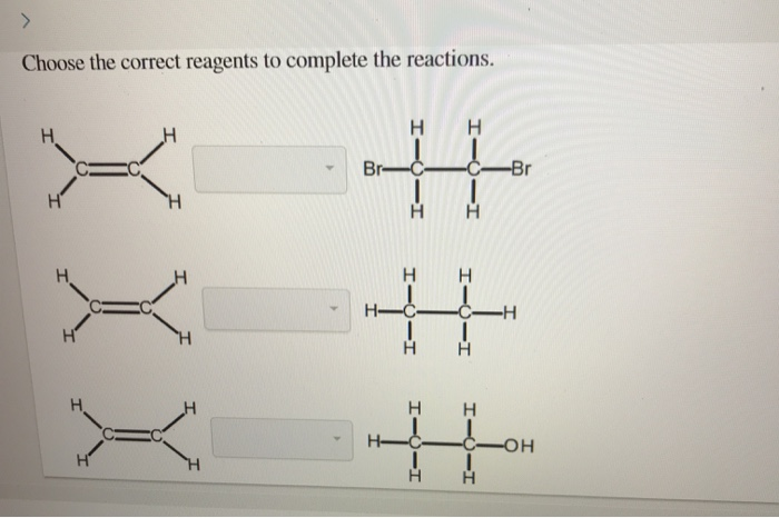 Solved » Choose The Correct Reagents To Complete The | Chegg.com