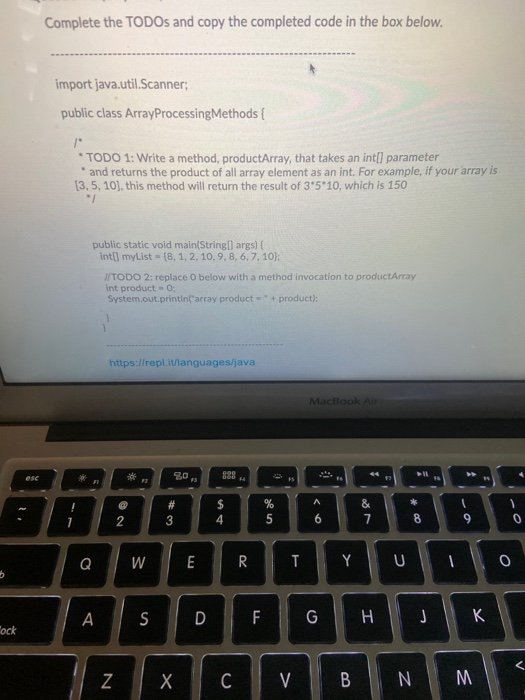 Solved Complete the TODOs and copy the completed code in the | Chegg.com