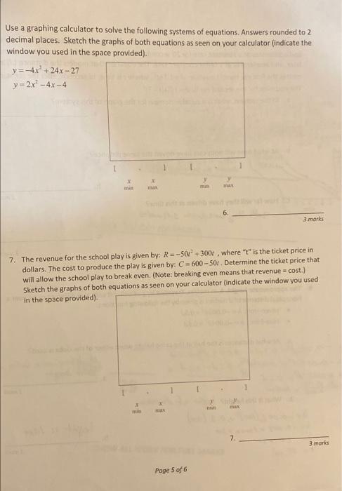 Solved Use a graphing calculator to solve the following | Chegg.com