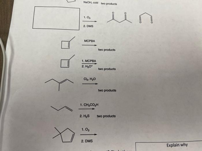 Solved 2. DMS two products 1. MCPBA 2. H3O+ two products | Chegg.com