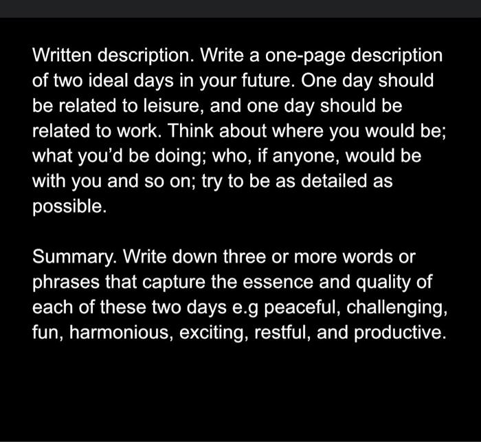 Solved Written description. Write a one-page description of | Chegg.com