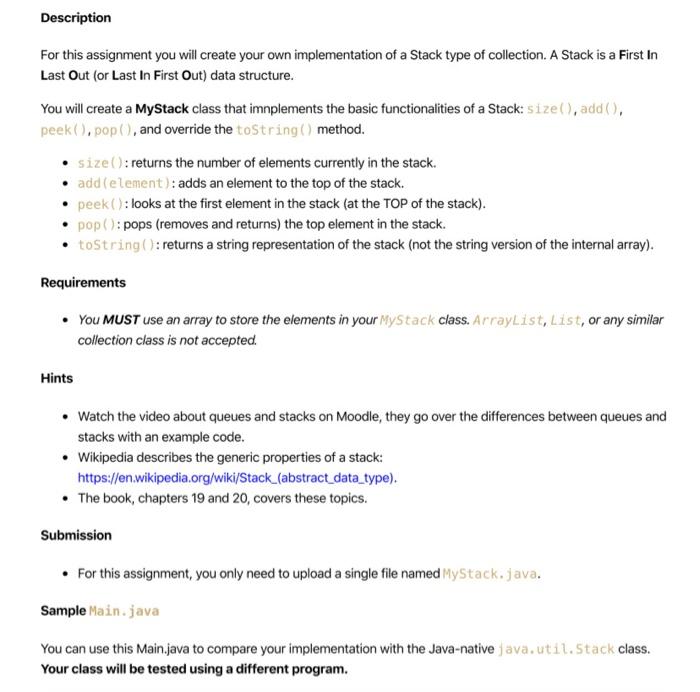 Solved Description For this assignment you will create your | Chegg.com