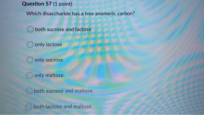 which disaccharide has a free anomeric carbon