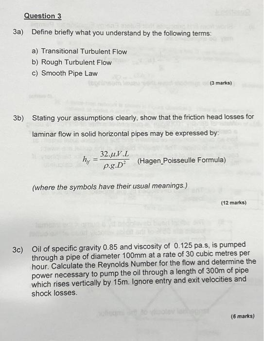 Solved 3a) Question 3 Define briefly what you understand by | Chegg.com