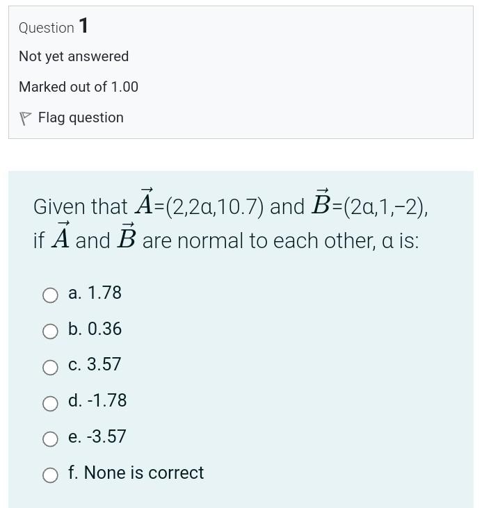 Solved Question 1 Not yet answered Marked out of 1.00 p Flag