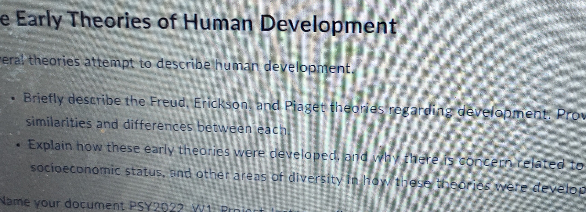 Solved Early Theories of Human Developmenteral theories Chegg