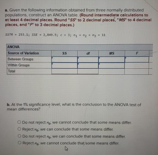 Solved a. Given the following information obtained from | Chegg.com