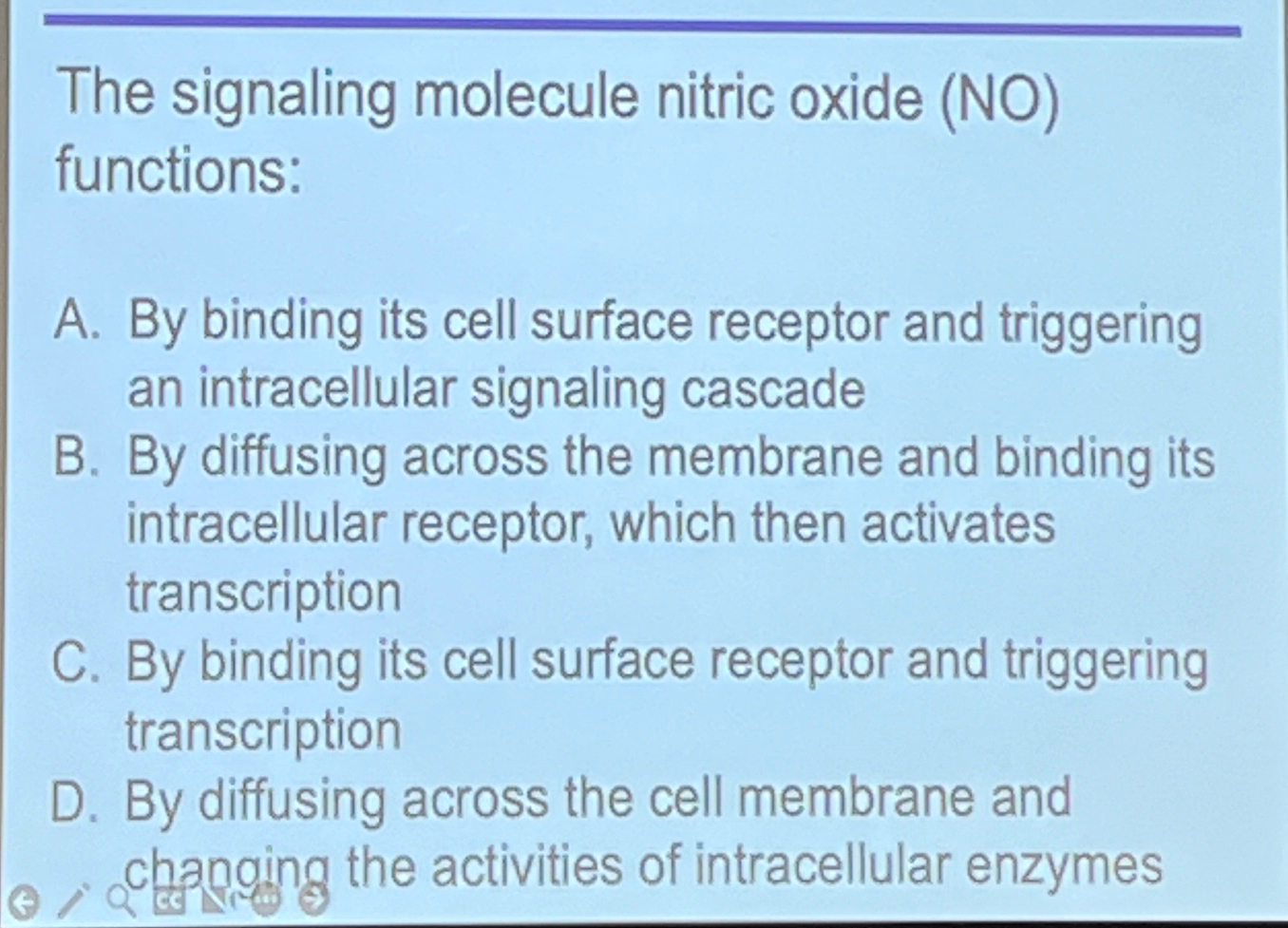 Solved The signaling molecule nitric oxide (NO) | Chegg.com