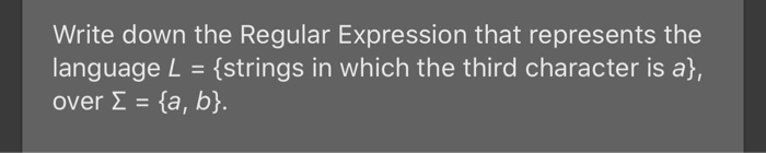 Solved Write down the Regular Expression that represents the | Chegg.com