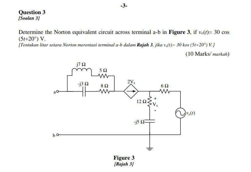 Solved -3- Question 3 [Soalan 3] Determine The Norton | Chegg.com