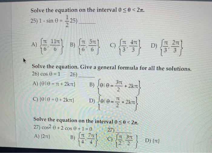 Solved Solve the equation on the interval 0 0