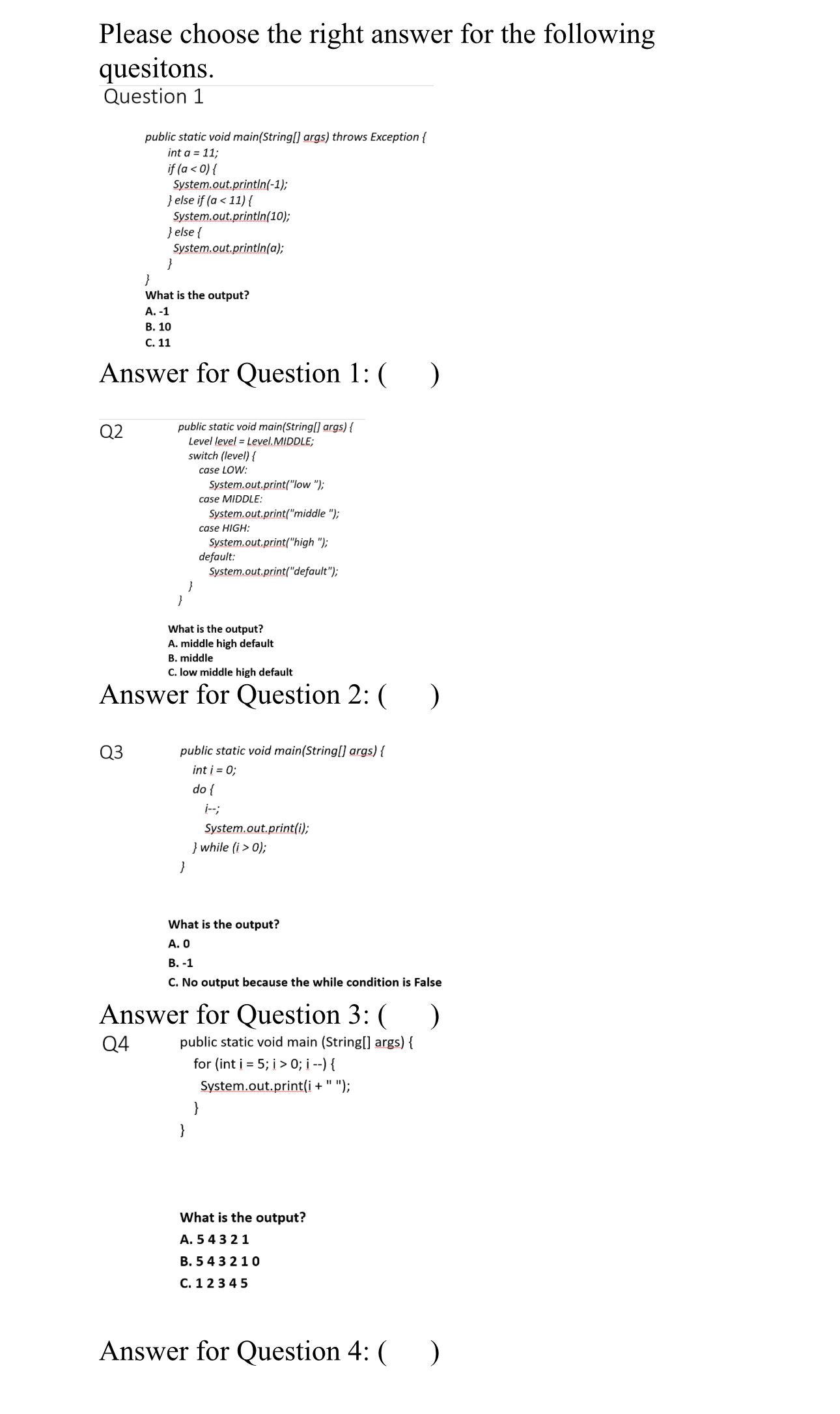 Solved Please choose the right answer for the following | Chegg.com