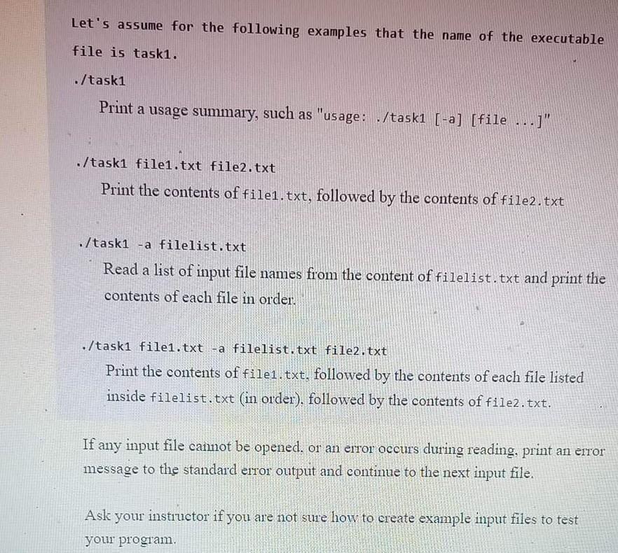 Solved Create a program that prints the contents of input | Chegg.com