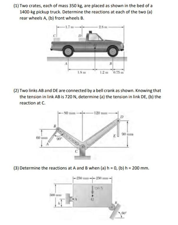 Solved Two Crates Each Of Mass 350 Kg Are Placed As Shown 47 Off