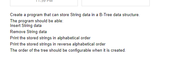 Solved Create a program that can store String data in a | Chegg.com