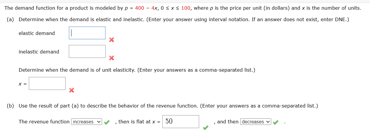 Solved The demand function for a product is modeled by | Chegg.com