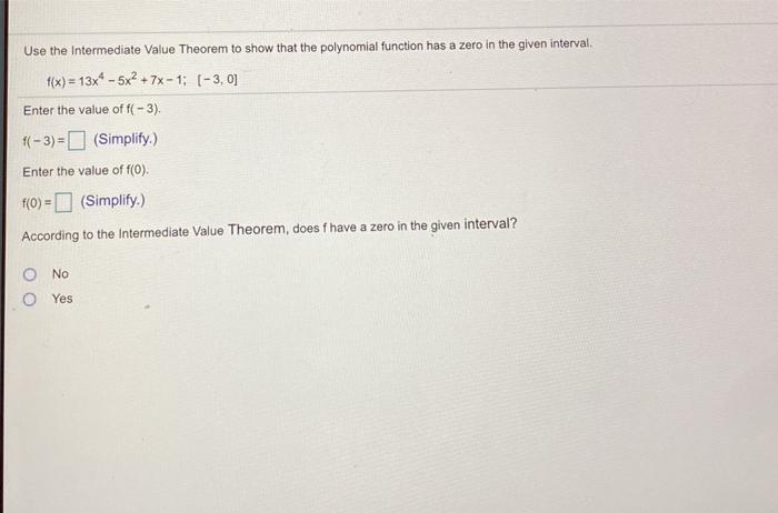 Solved Use the Intermediate Value Theorem to show that the | Chegg.com