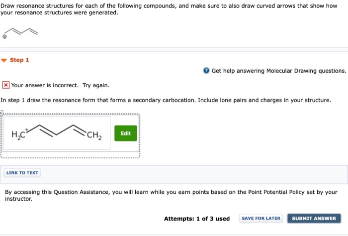 Solved Draw resonance structures for each of the following | Chegg.com