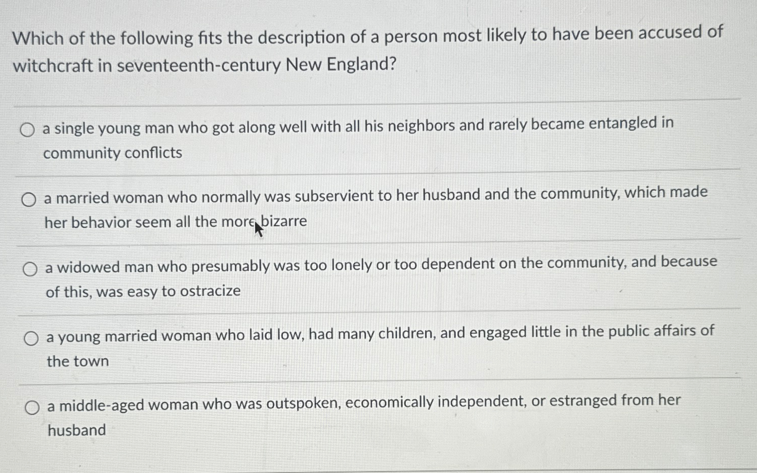 Solved Which of the following fits the description of a