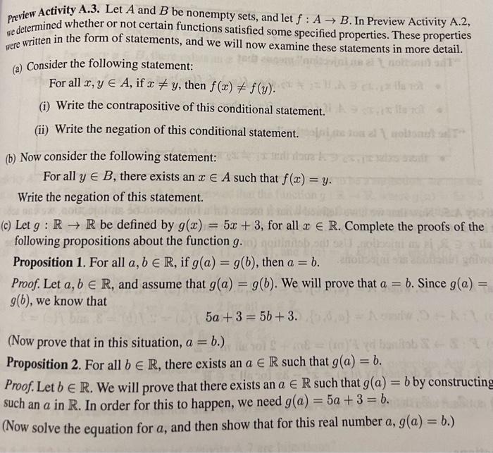 Solved Preview Activity A.3. Let A And B Be Nonempty Sets, | Chegg.com