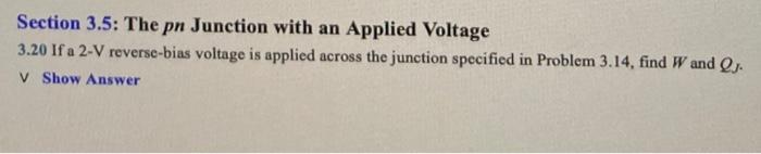 Solved Section 3.5: The pn Junction with an Applied Voltage | Chegg.com