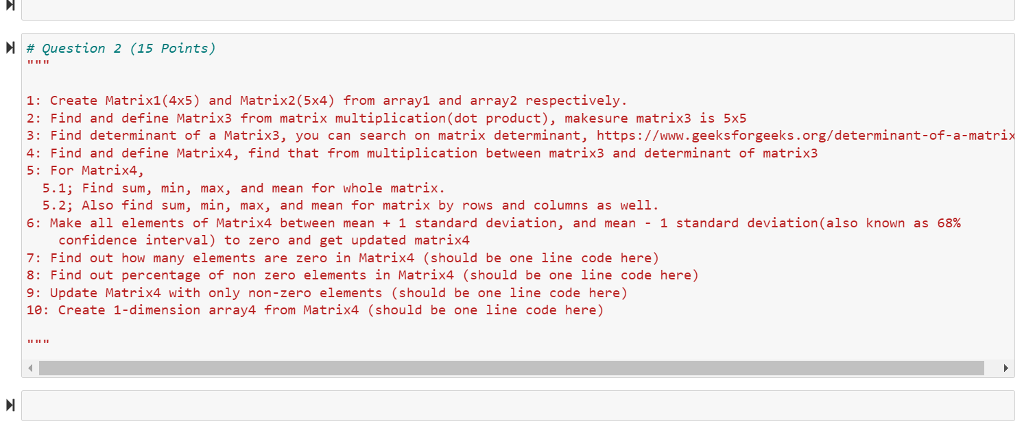 2: Find and define Matrix3 from matrix | Chegg.com
