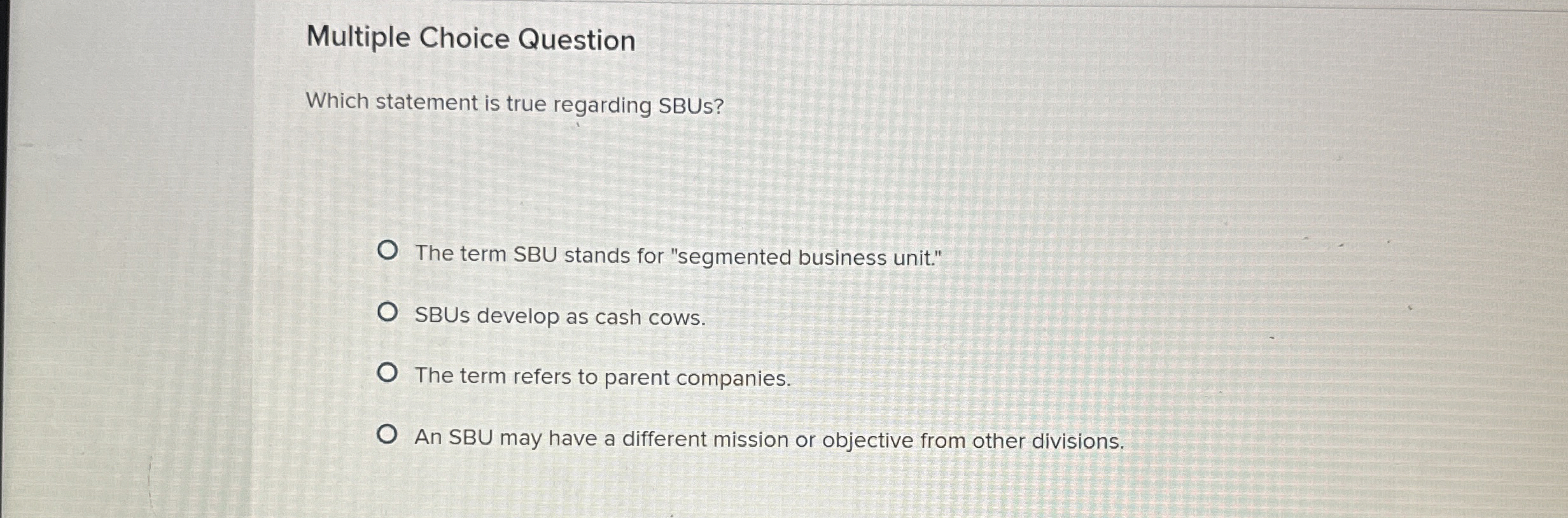Solved Multiple Choice QuestionWhich statement is true | Chegg.com