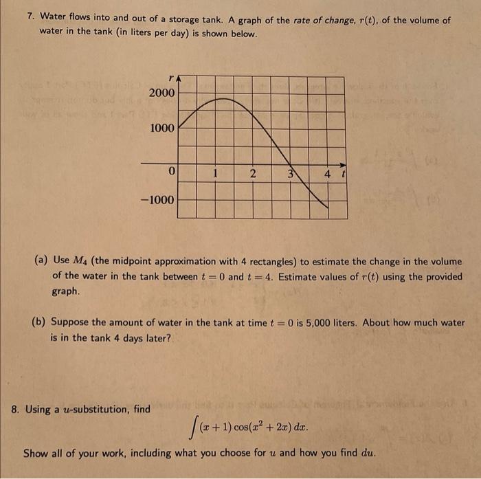 Solved 7. Water flows into and out of a storage tank. A | Chegg.com
