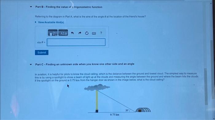 [Solved]: Part B - Finding The Value Of A Trigonometric Func