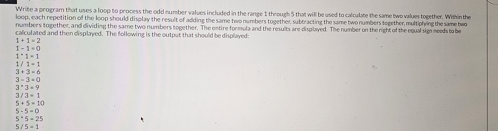 Write a program that uses a loop to process the odd | Chegg.com