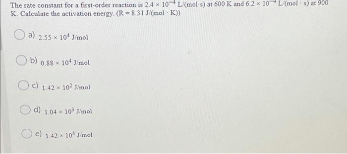 Solved The rate constant for a first-order reaction is 2.4 x | Chegg.com