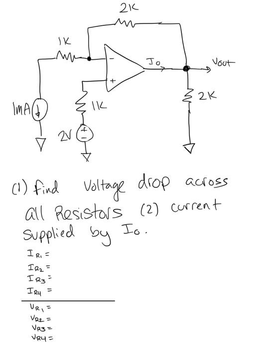 Solved (1) find Voltage drop across all Resistors (2)