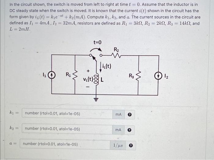 Solved In the circuit shown, the switch is moved from left | Chegg.com