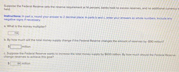 Solved Suppose The Federal Reserve Sets The Reserve | Chegg.com