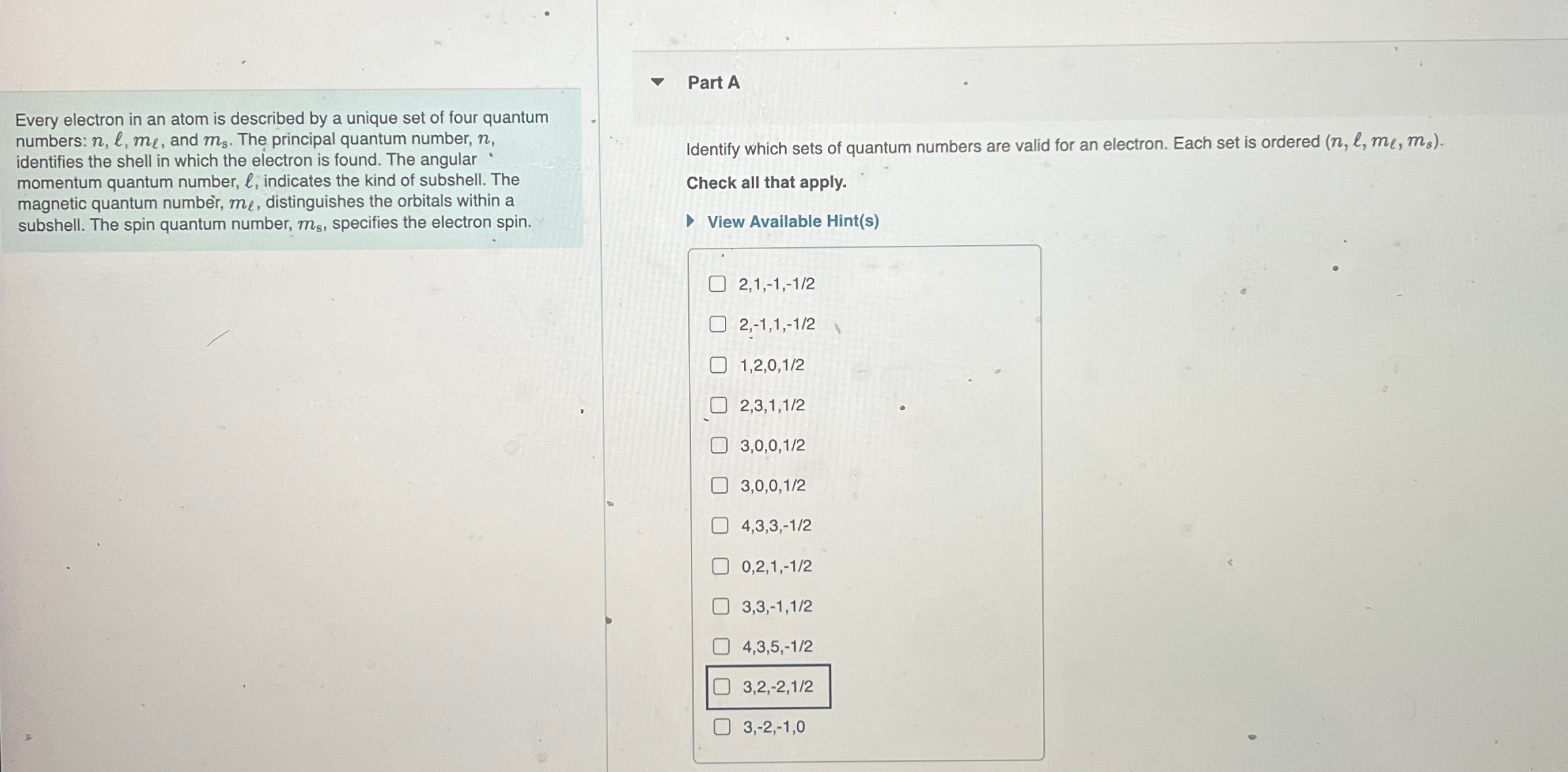 Solved Every electron in an atom is described by a unique | Chegg.com