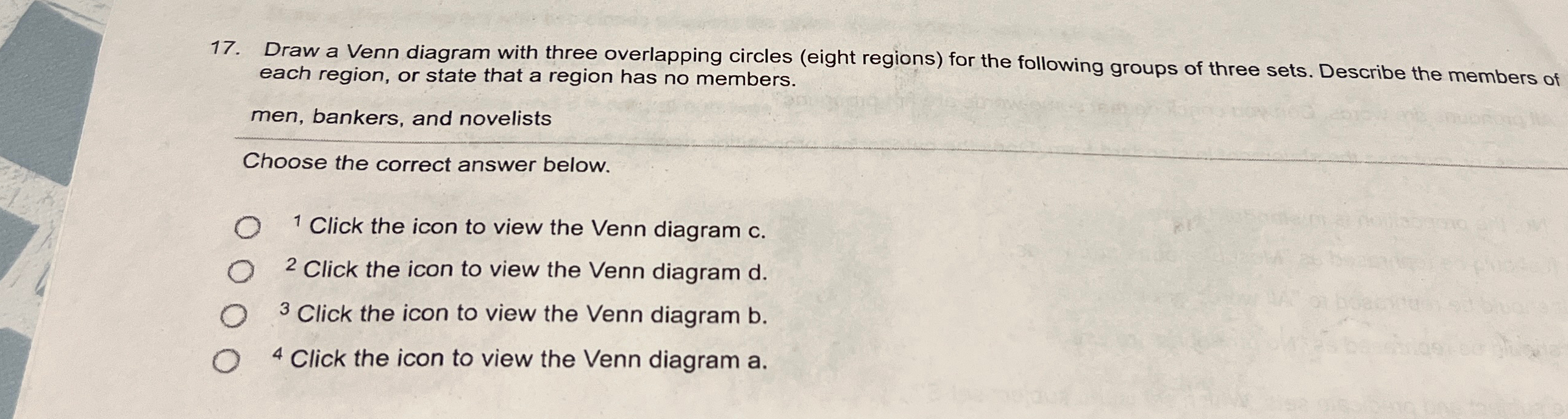 Solved Draw a Venn diagram with three overlapping circles | Chegg.com