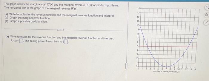 Solved The graph shows the marginal cost C′(x) and the | Chegg.com