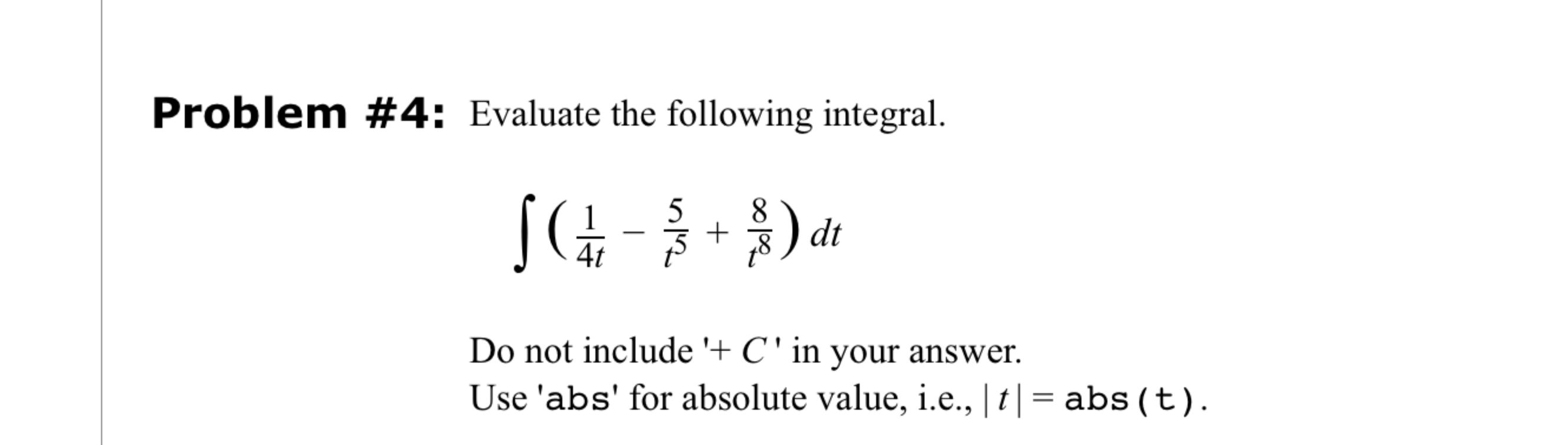 Solved Problem #4: Evaluate the following | Chegg.com