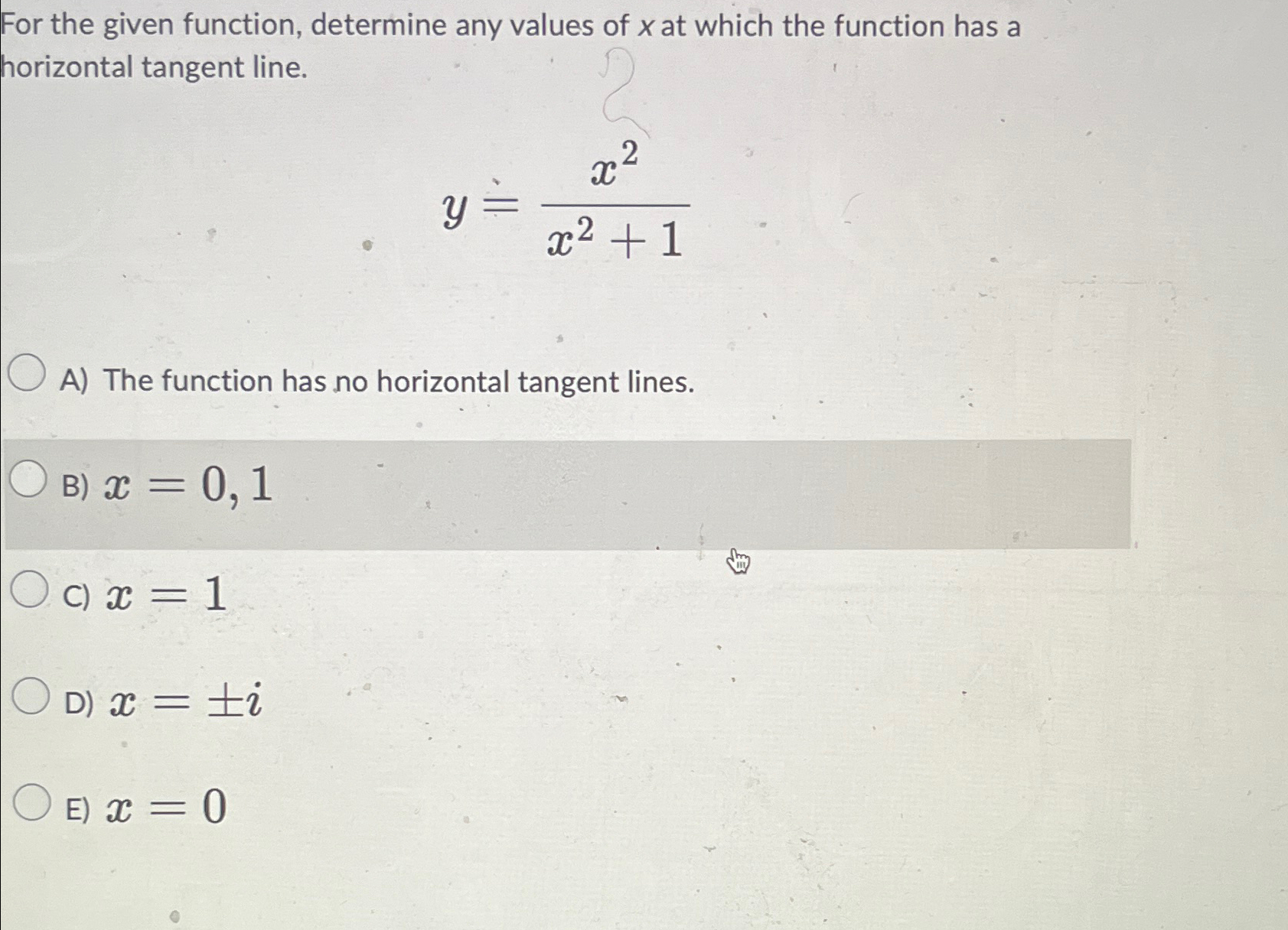 Solved For the given function, determine any values of x ﻿at | Chegg.com