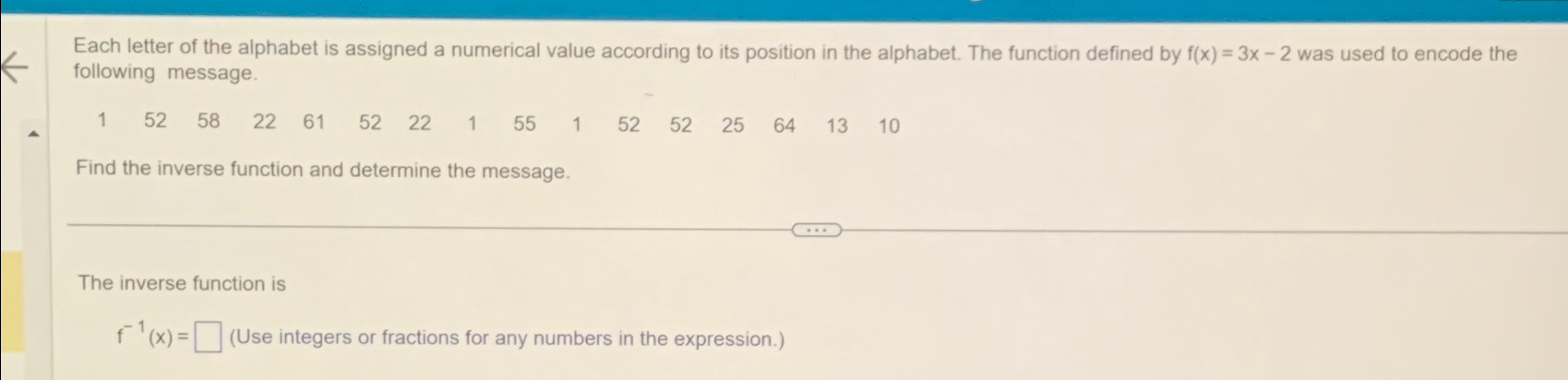 Solved Each letter of the alphabet is assigned a numerical | Chegg.com